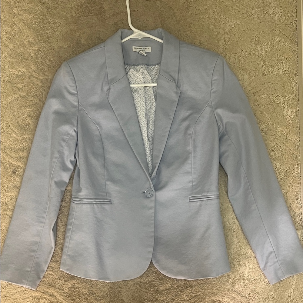 Katherine Barclay Light Blue Single-Button Blazer